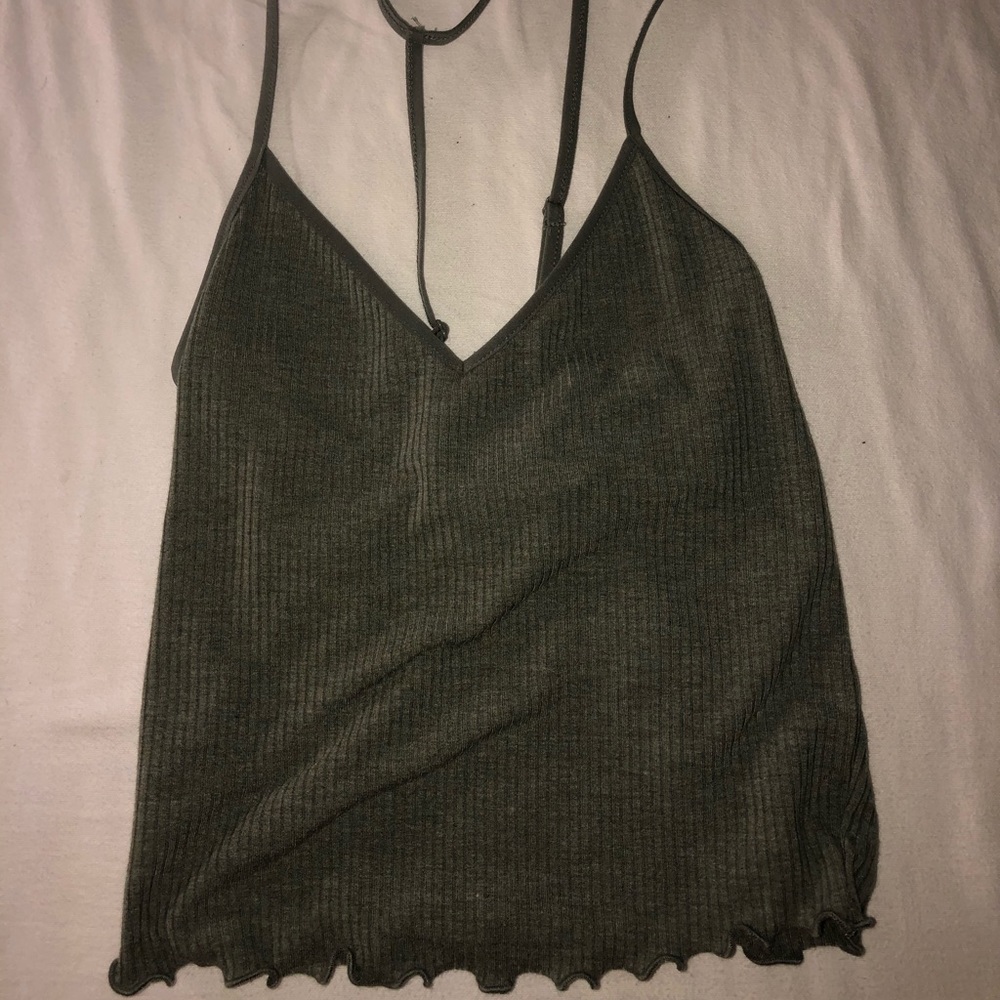 Olive Green Crop Top